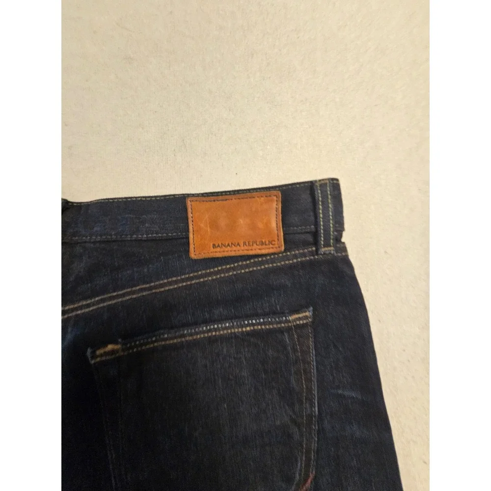 Banana Republic Relaxed Fit Dark Wash Indigo Denim Jeans‎ 35x32 WIDE LEG NWT